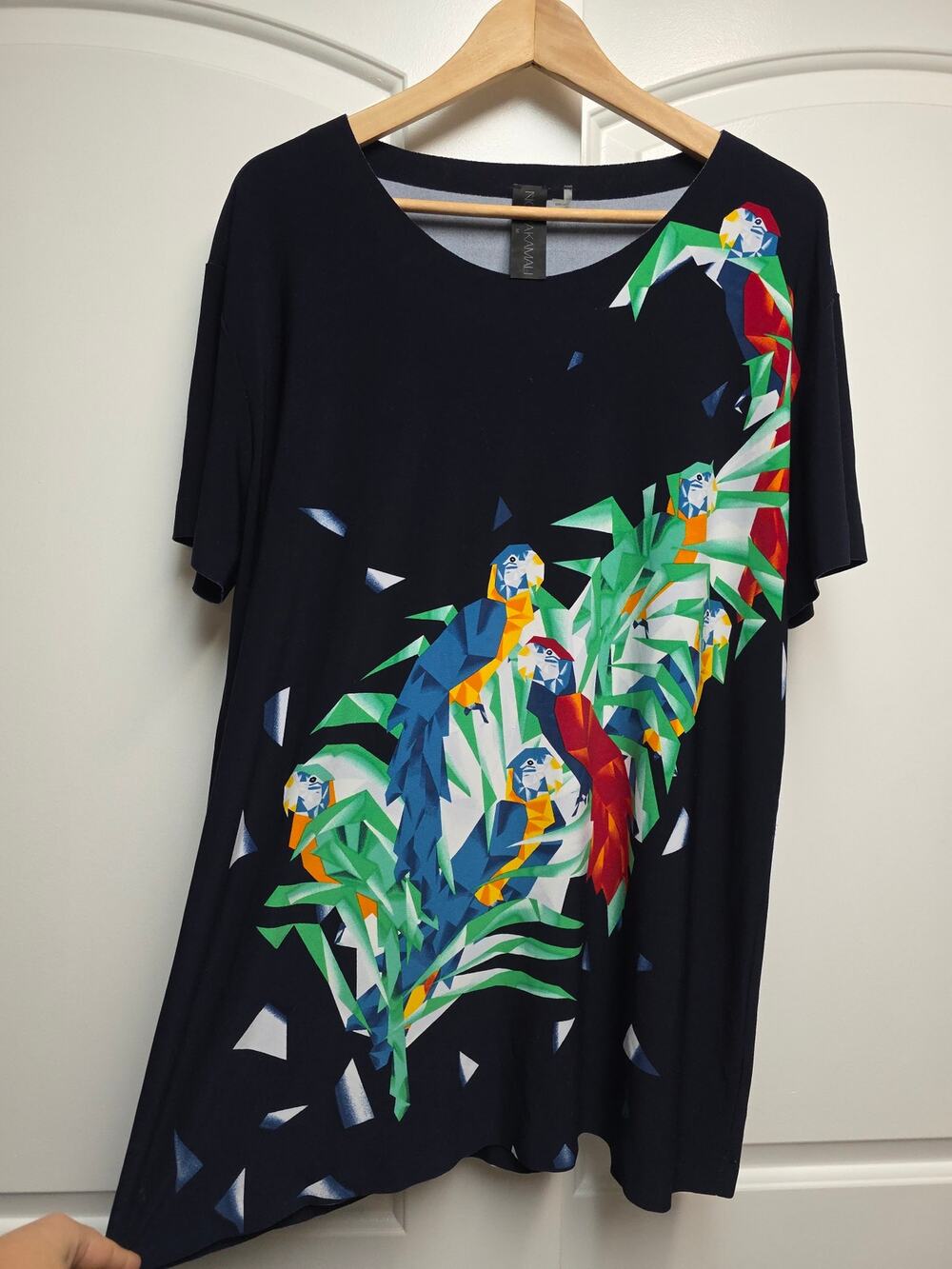Norma Kamali GEO PARROT short sleeve dress Size Medium